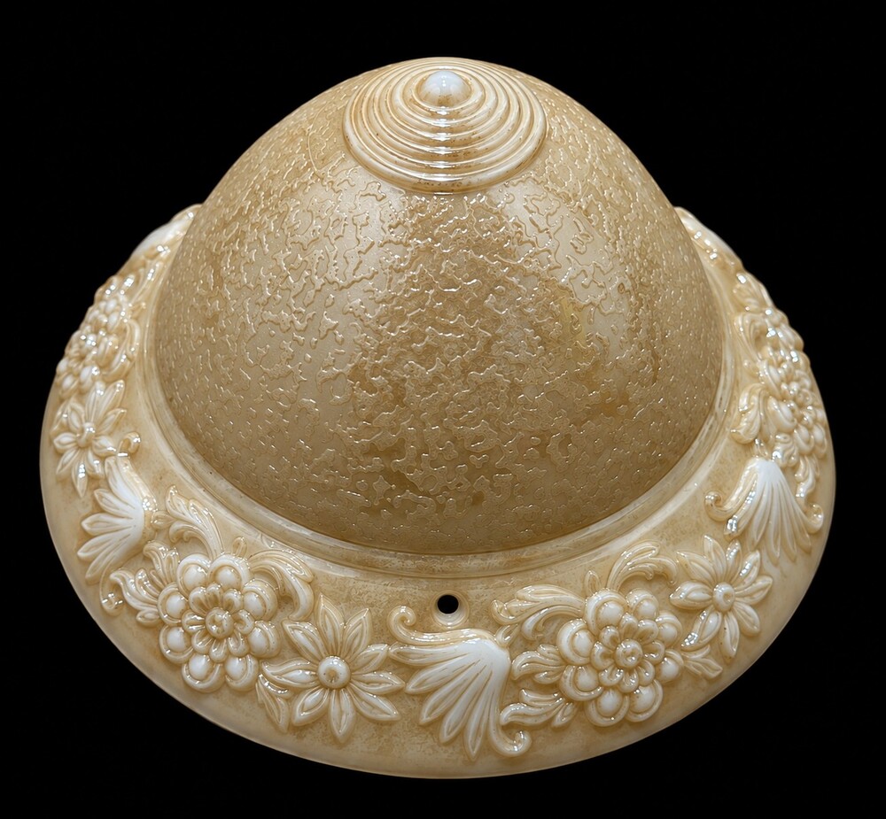 Art Deco Glass 3 Chain Iridescent Ceiling Hanging Light Fixture